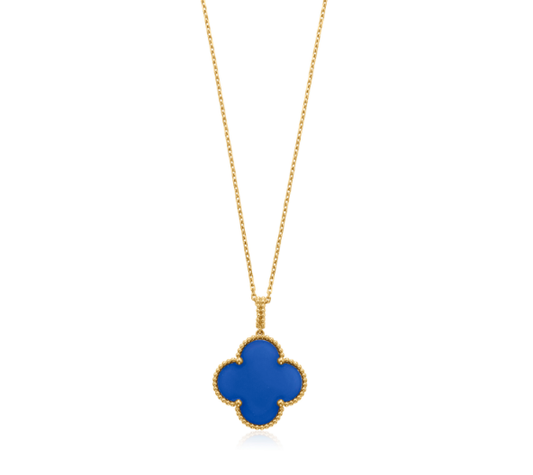 [⭐Hyrra Jewelry]CLOVER 25MM NECKLACE TURQUOISE ROSE GOLD