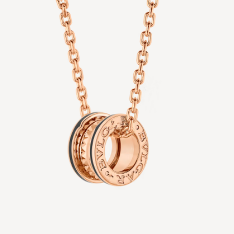 [⭐Hyrra Jewelry]ZERO 1 ROCK PEDANT PINK GOLD BLACK NECKLACE