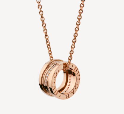 [⭐Hyrra Jewelry]ZERO 1 PINK GOLD DIAMOND NECKLACE
