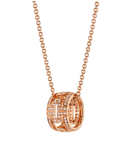 [⭐Hyrra Jewelry]PARENTESI NECKLACE PINK GOLD DIAMOND