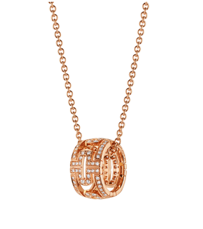 [⭐Hyrra Jewelry]PARENTESI NECKLACE PINK GOLD DIAMOND