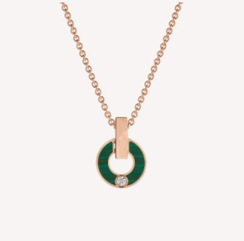 [⭐Hyrra Jewelry]GARI NECKLACE PINK GOLD MALACHITE
