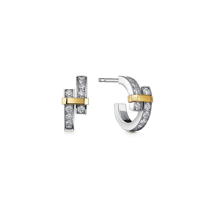 [Hyrra Jewelry]EDGE DIAMOND PINK GOLD EARRINGS