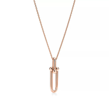 [Hyrra Jewelry]HARDWEAR DROP DOUBLE LINK PEDANT NECKLACE