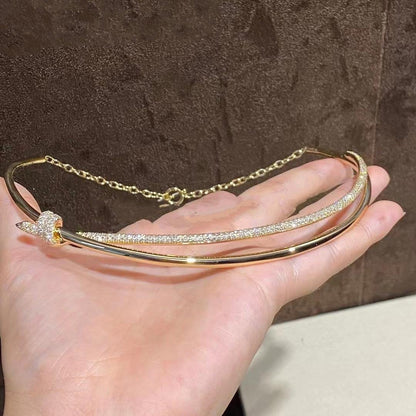 [Hyrra Jewelry]KNOT DOUBLE ROW NECKLACE IN YELLOW GOLD WITH DIAMONDS
