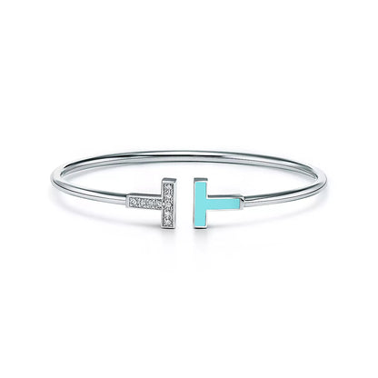 [Hyrra Jewelry]T BRACELET 1.8MM TURQUOISE DIAMOND SILVER