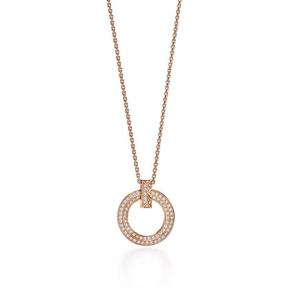 [Hyrra Jewelry]T1 CIRCLE DIAMOND PAVED MEDIUM NECKLACE