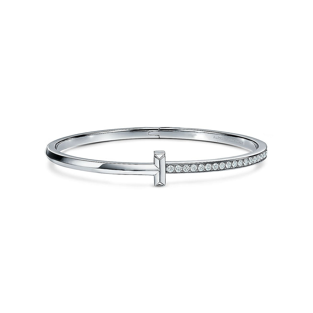 [Hyrra Jewelry]NARROW T1 HINGED BANGLE DIAMOND SILVER