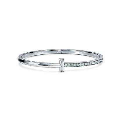 [Hyrra Jewelry]NARROW T1 HINGED BANGLE DIAMOND SILVER