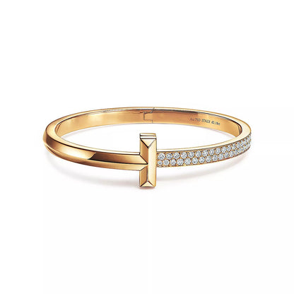[Hyrra Jewelry]T1 WIDE DIAMOND HINGED BANGLE PINK GOLD