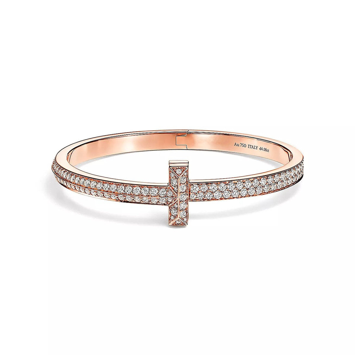 [Hyrra Jewelry]T1 WIDE HINGED BANGLE DIAMOND PAVED BRACELET