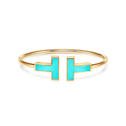 [Hyrra Jewelry]T WIDE TURQUOISE OPEN BRACELET