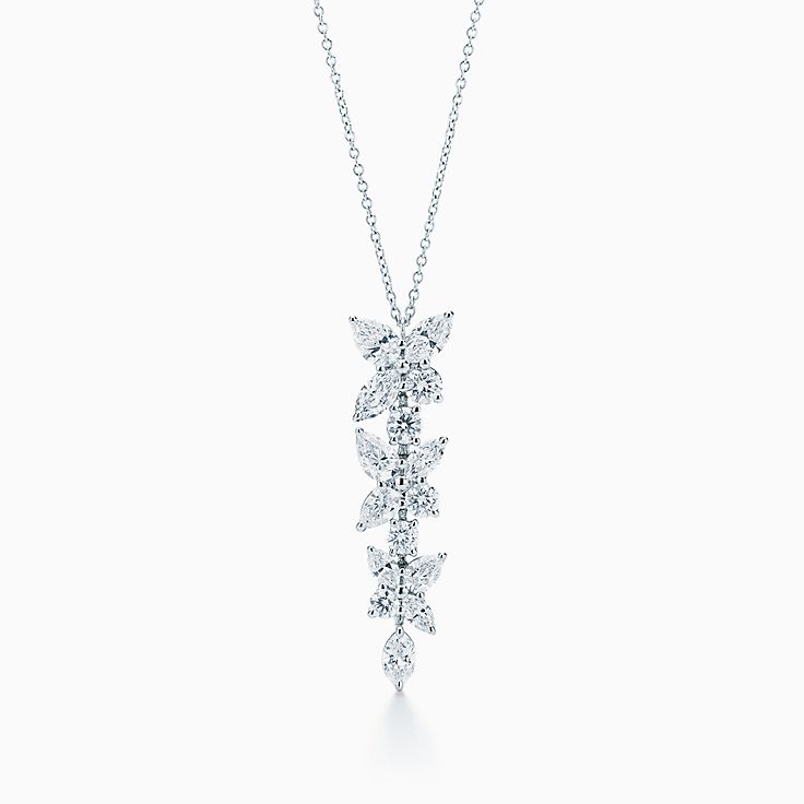 [Hyrra Jewelry]MIXED CLUSTER DIAMOND DROP PENDANT