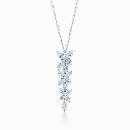 [Hyrra Jewelry]MIXED CLUSTER DIAMOND DROP PENDANT