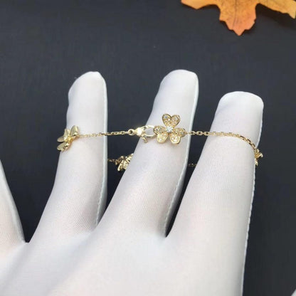 [⭐Hyrra Jewelry]FRIVOLE GOLD 5 FLOWERS BRACELET
