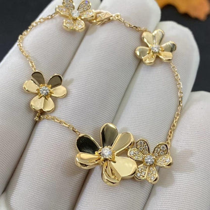 [⭐Hyrra Jewelry]FRIVOLE GOLD 5 FLOWERS BRACELET