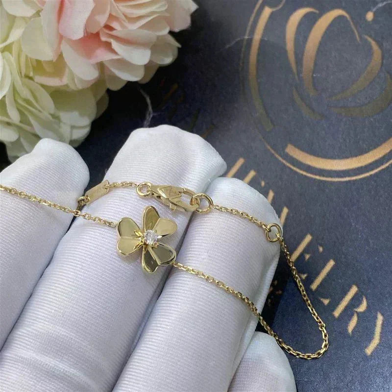 [⭐Hyrra Jewelry]FRIVOLE GOLD FLOWER PINK MALACHITE BRACELET