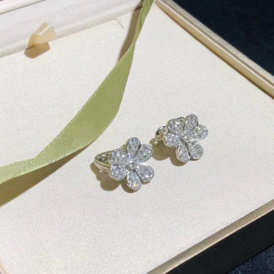 [⭐Hyrra Jewelry]FRIVOLE SILVER FLOWER DIAMOND EARRINGS