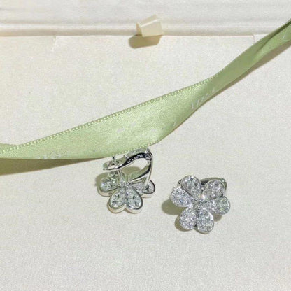 [⭐Hyrra Jewelry]FRIVOLE SILVER FLOWER DIAMOND EARRINGS