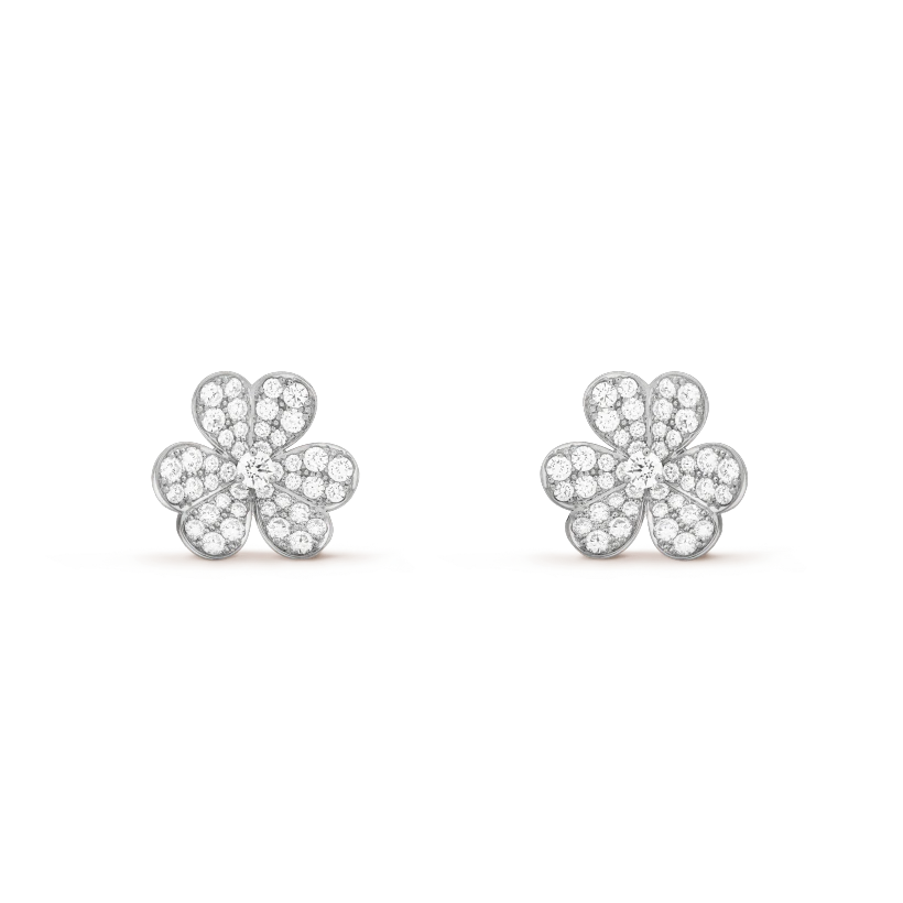 [⭐Hyrra Jewelry]FRIVOLE SILVER FLOWER DIAMOND EARRINGS
