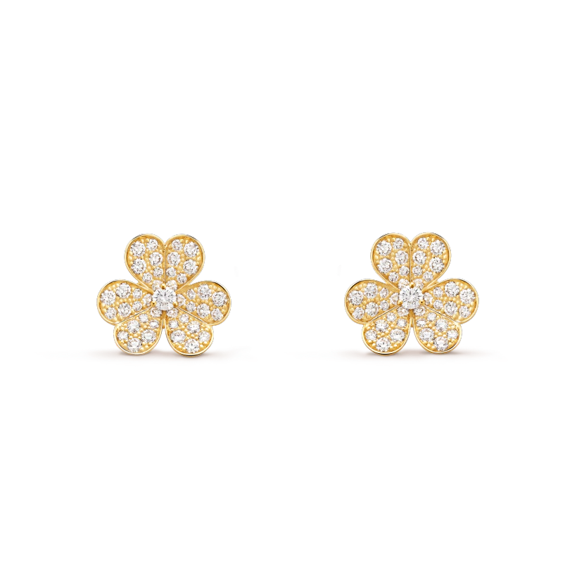 [⭐Hyrra Jewelry]FRIVOLE GOLD FLOWER DIAMOND EARRINGS