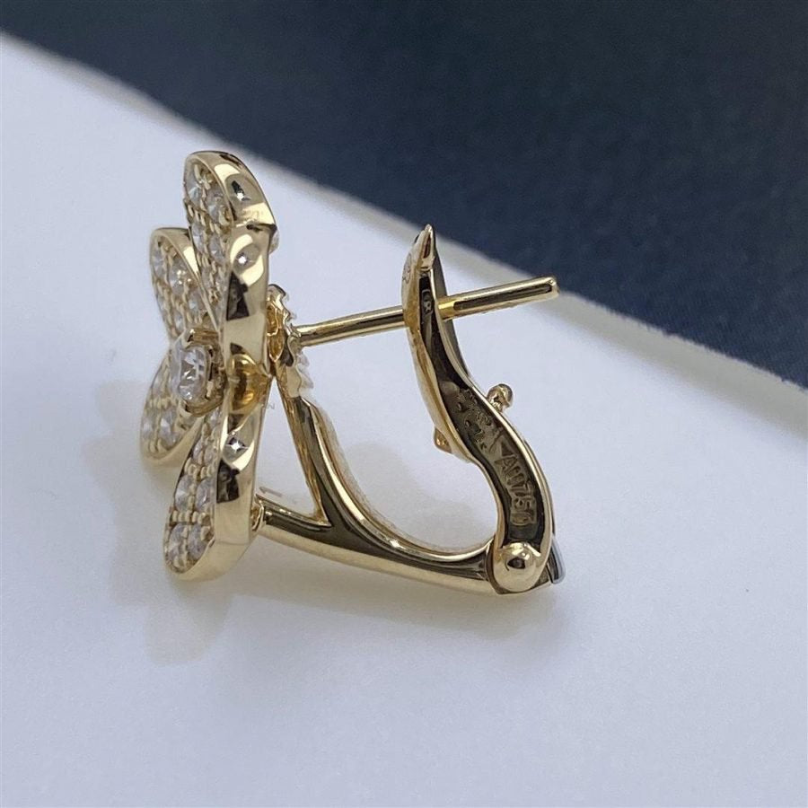 [⭐Hyrra Jewelry]FRIVOLE GOLD FLOWER DIAMOND EARRINGS