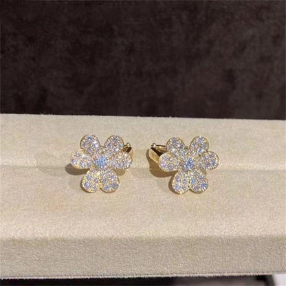 [⭐Hyrra Jewelry]FRIVOLE GOLD FLOWER DIAMOND EARRINGS