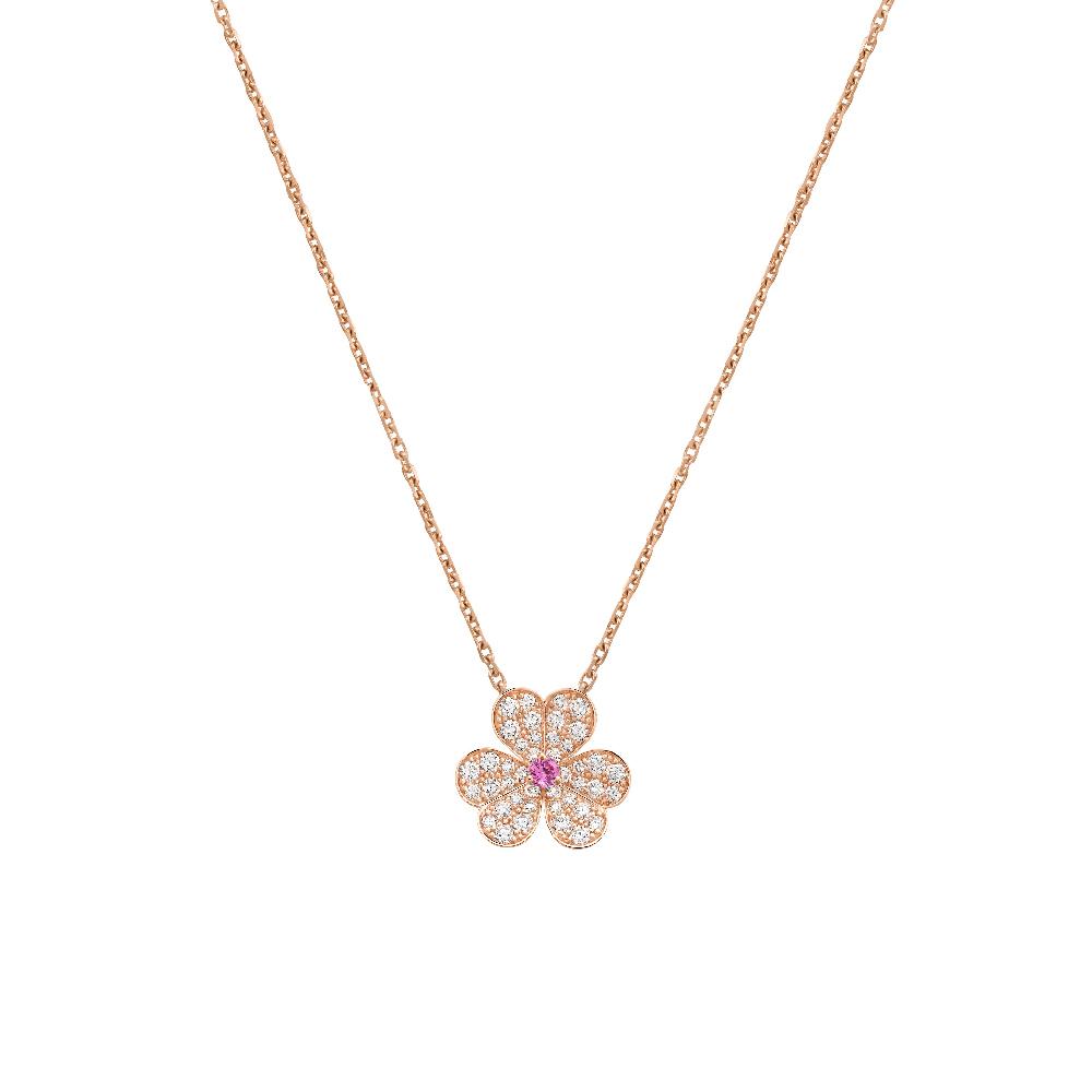 [⭐Hyrra Jewelry]FRIVOLE ROSE GOLD FLOWER DIAMOND NECKLACE