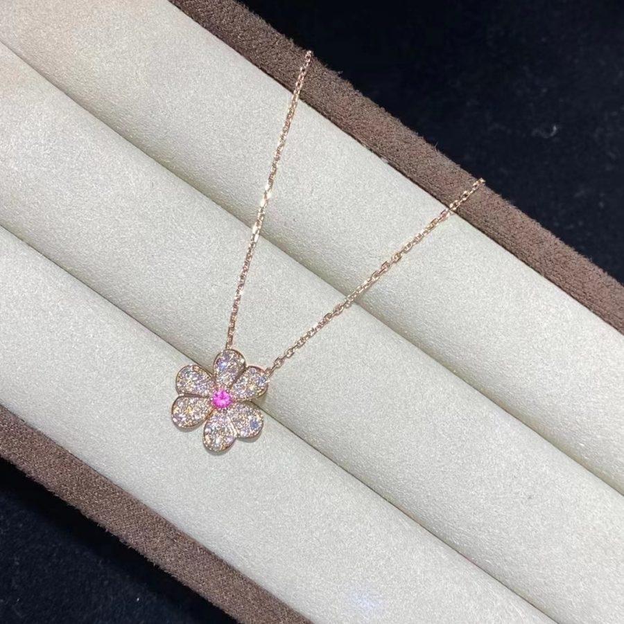[⭐Hyrra Jewelry]FRIVOLE ROSE GOLD FLOWER DIAMOND NECKLACE