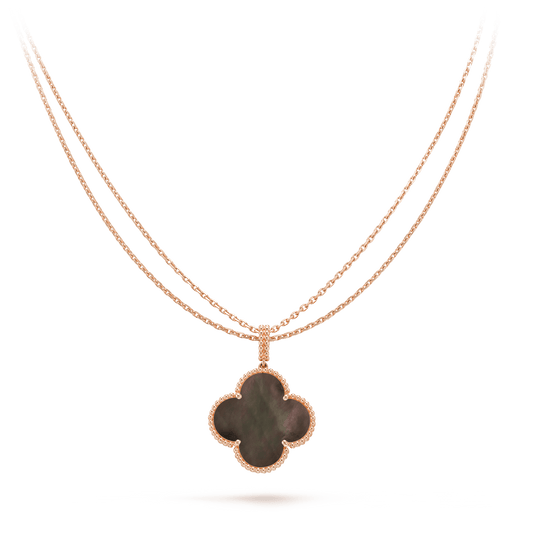[⭐Hyrra Jewelry]CLOVER 25MM GOLD DARK MOP BIG CLOVER NECKLACE