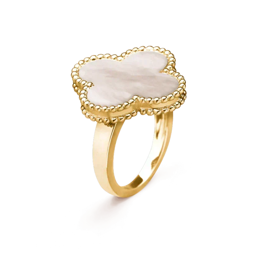 [⭐Hyrra Jewelry]CLOVER WHITE MOP RING