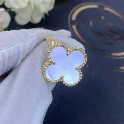 [⭐Hyrra Jewelry]CLOVER WHITE MOP RING