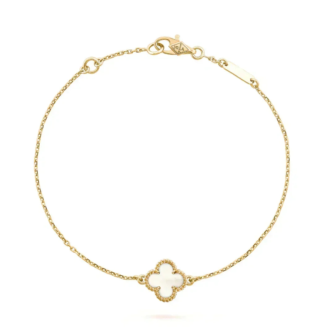 [⭐Hyrra Jewelry]CLOVER WHITE MOP SINGLE FLOWER BRACELET
