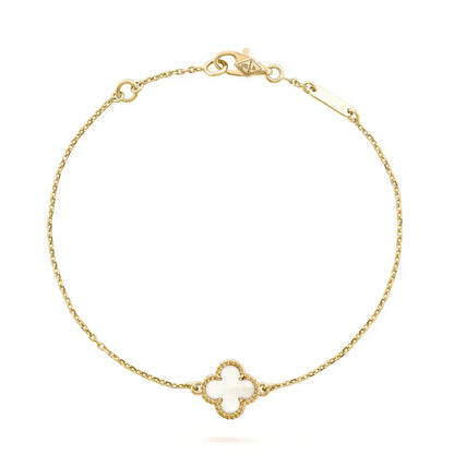 [⭐Hyrra Jewelry]CLOVER WHITE MOP SINGLE FLOWER BRACELET