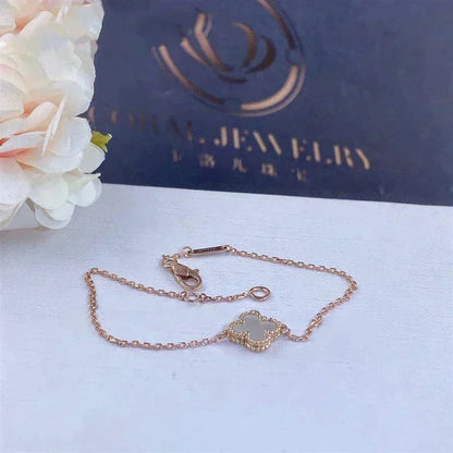 [⭐Hyrra Jewelry]CLOVER WHITE MOP SINGLE FLOWER BRACELET