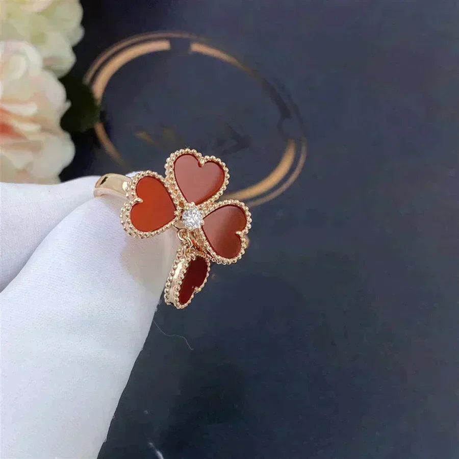 [⭐Hyrra Jewelry]SWEET CLOVER CARNELIAN RING