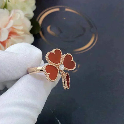 [⭐Hyrra Jewelry]SWEET CLOVER CARNELIAN RING
