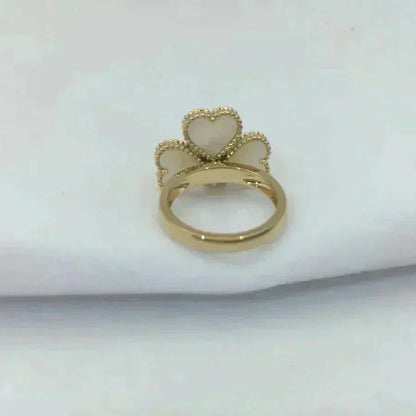 [⭐Hyrra Jewelry]SWEET CLOVER WHITE MOP RING