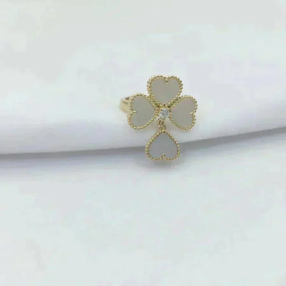 [⭐Hyrra Jewelry]SWEET CLOVER WHITE MOP RING