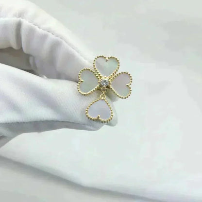 [⭐Hyrra Jewelry]SWEET CLOVER WHITE MOP RING