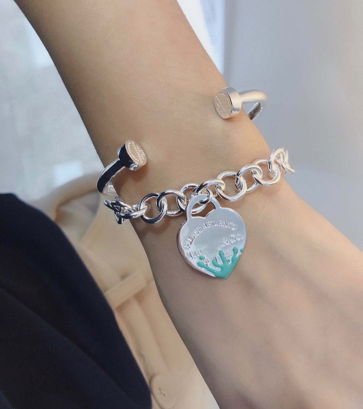 [Hyrra Jewelry]LOVE HEART RETURN TO TIF SILVER BRACELET