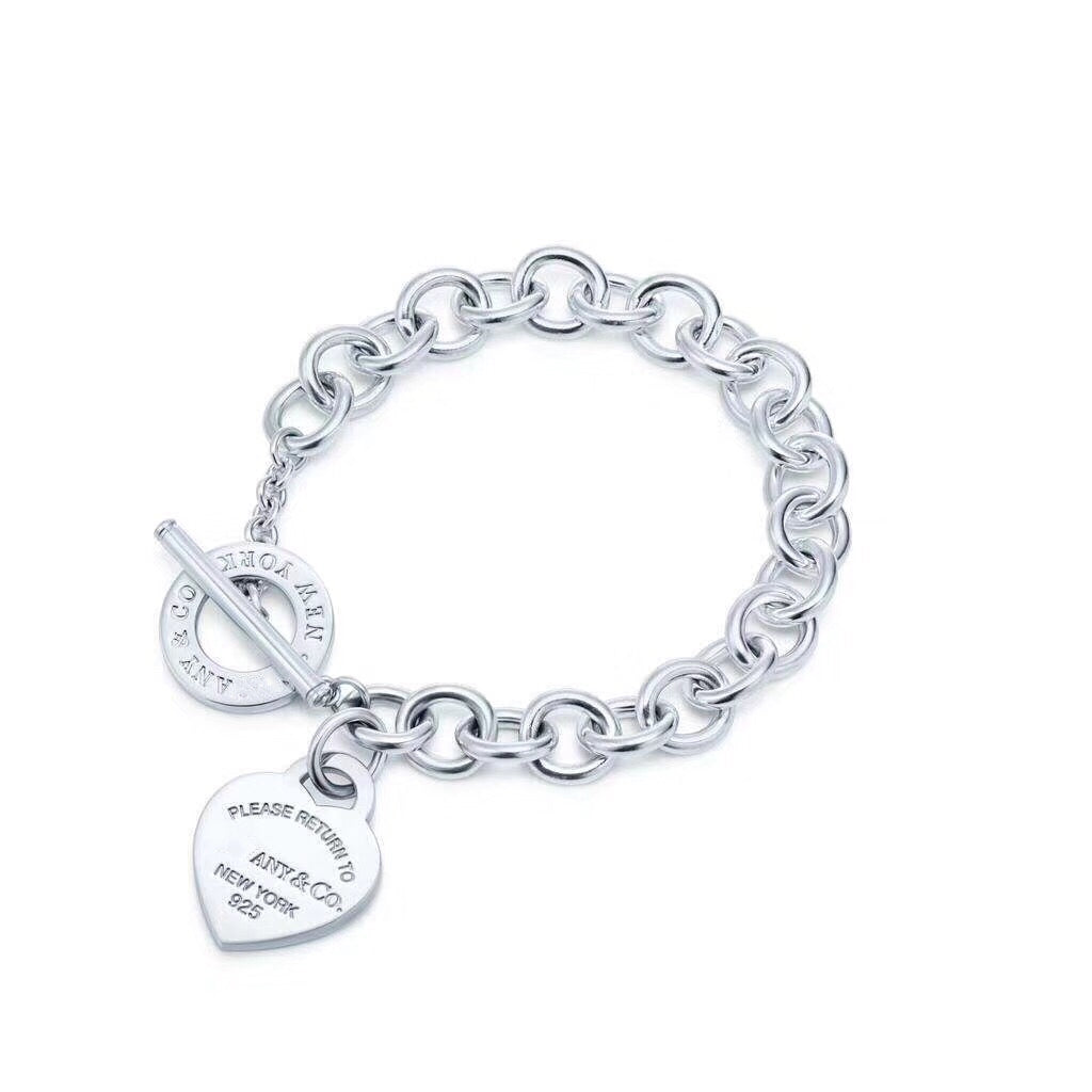 [Hyrra Jewelry]LOVE HEART PIN BUCKLE RETURN TO TIF SILVER BRACELET