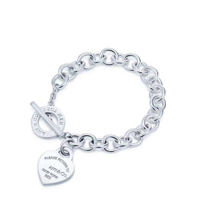 [Hyrra Jewelry]LOVE HEART PIN BUCKLE RETURN TO TIF SILVER BRACELET