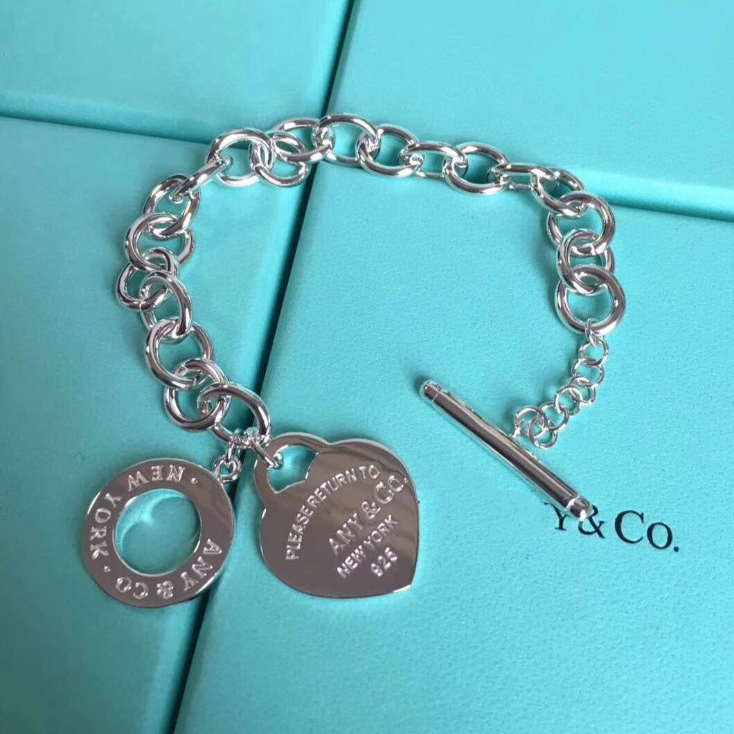 [Hyrra Jewelry]LOVE HEART PIN BUCKLE RETURN TO TIF SILVER BRACELET