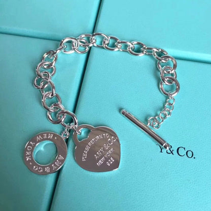 [Hyrra Jewelry]LOVE HEART PIN BUCKLE RETURN TO TIF SILVER BRACELET
