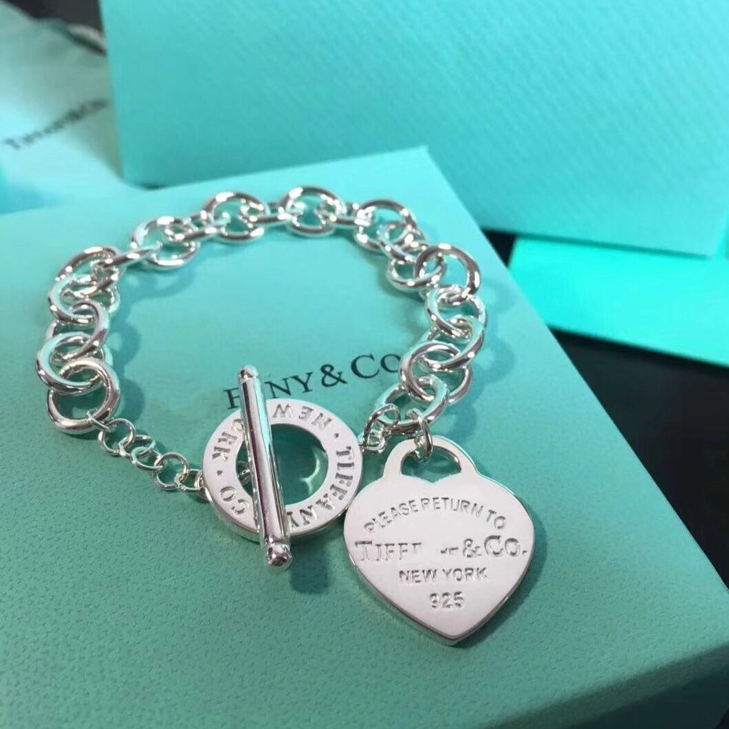 [Hyrra Jewelry]LOVE HEART PIN BUCKLE RETURN TO TIF SILVER BRACELET