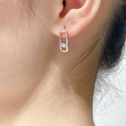 [⭐Hyrra Jewelry]MOVE UNO SMALL 1 DIAMOND EARRINGS