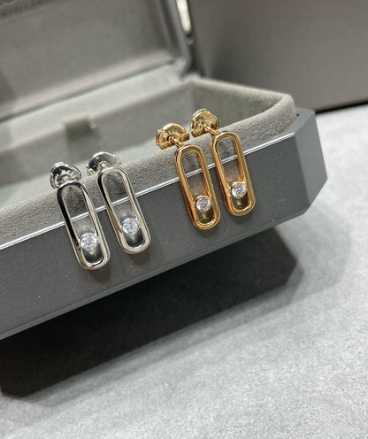 [⭐Hyrra Jewelry]MOVE UNO SMALL 1 DIAMOND EARRINGS