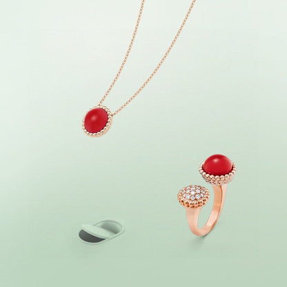 [⭐Hyrra Jewelry]PERLEE COULEURS DIAMOND ROSE GOLD BETWEEN THE FINGER RING