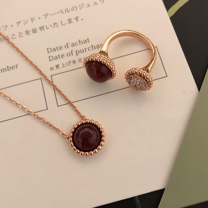 [⭐Hyrra Jewelry]PERLEE COULEURS DIAMOND ROSE GOLD BETWEEN THE FINGER RING